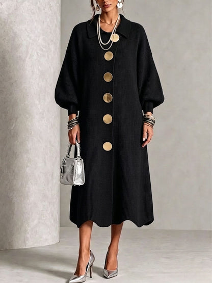 Womens Polo Collar Knit Dress
