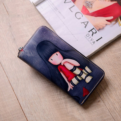 Leren portemonnees met print voor dames