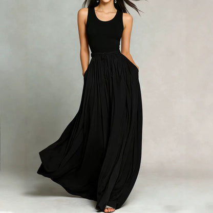 Sleeveless Pocket Long Dress