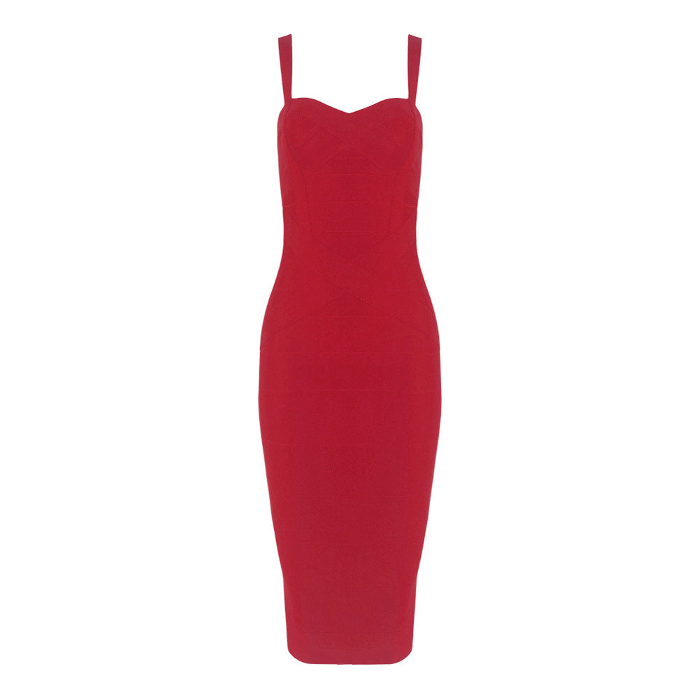 Classic Sexy Strap Bandage Long Dress