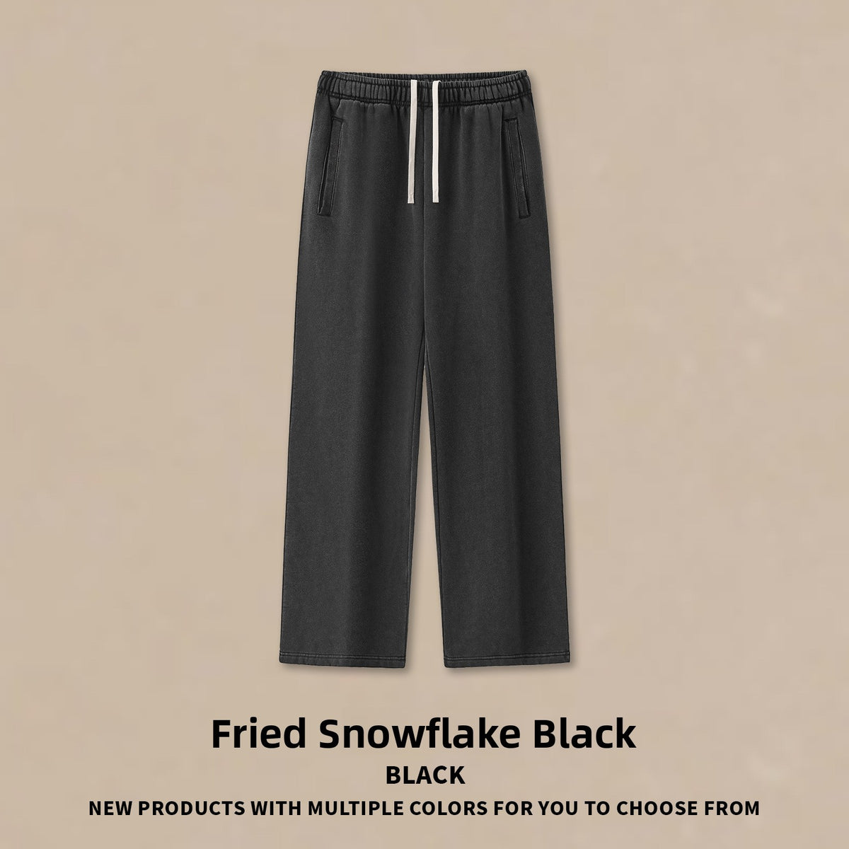Heavyweight Washed Wide Leg Casual Pants
