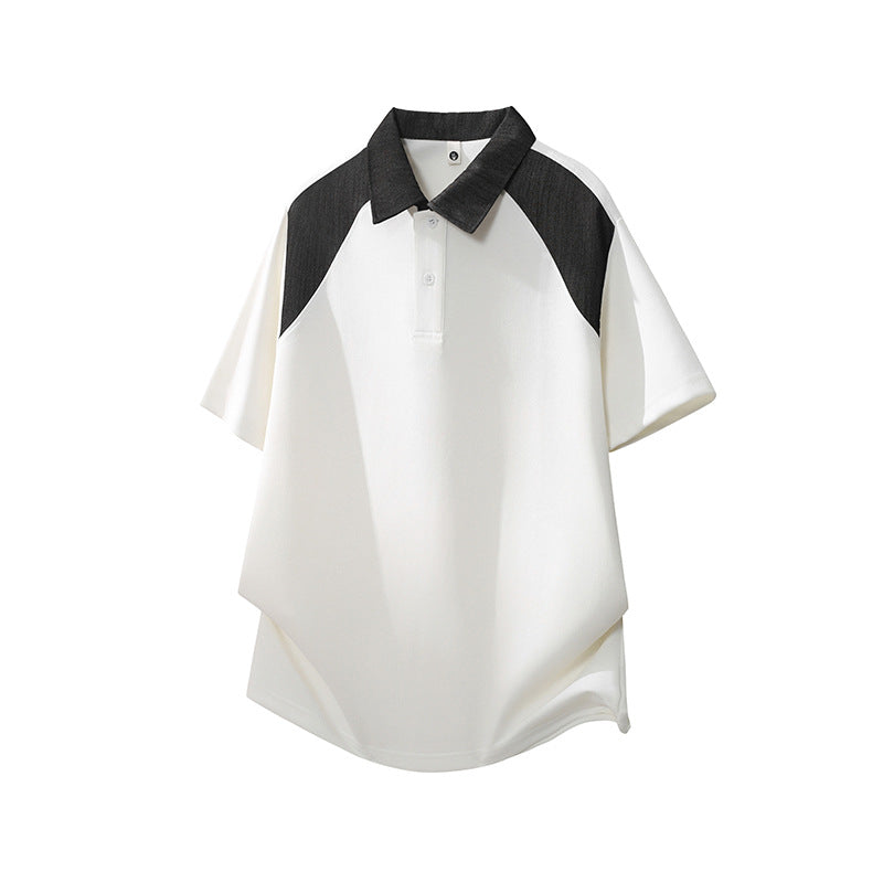 Poloshirt met retro kraag en kleurblokkendesign voor heren
