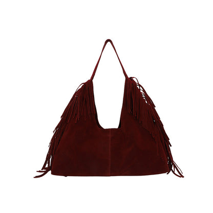 Suede Single Shoulder Tote Bag
