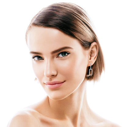 Luxe Design Dubbele Ring Moissanite High Sense Niche S925 Oorbellen