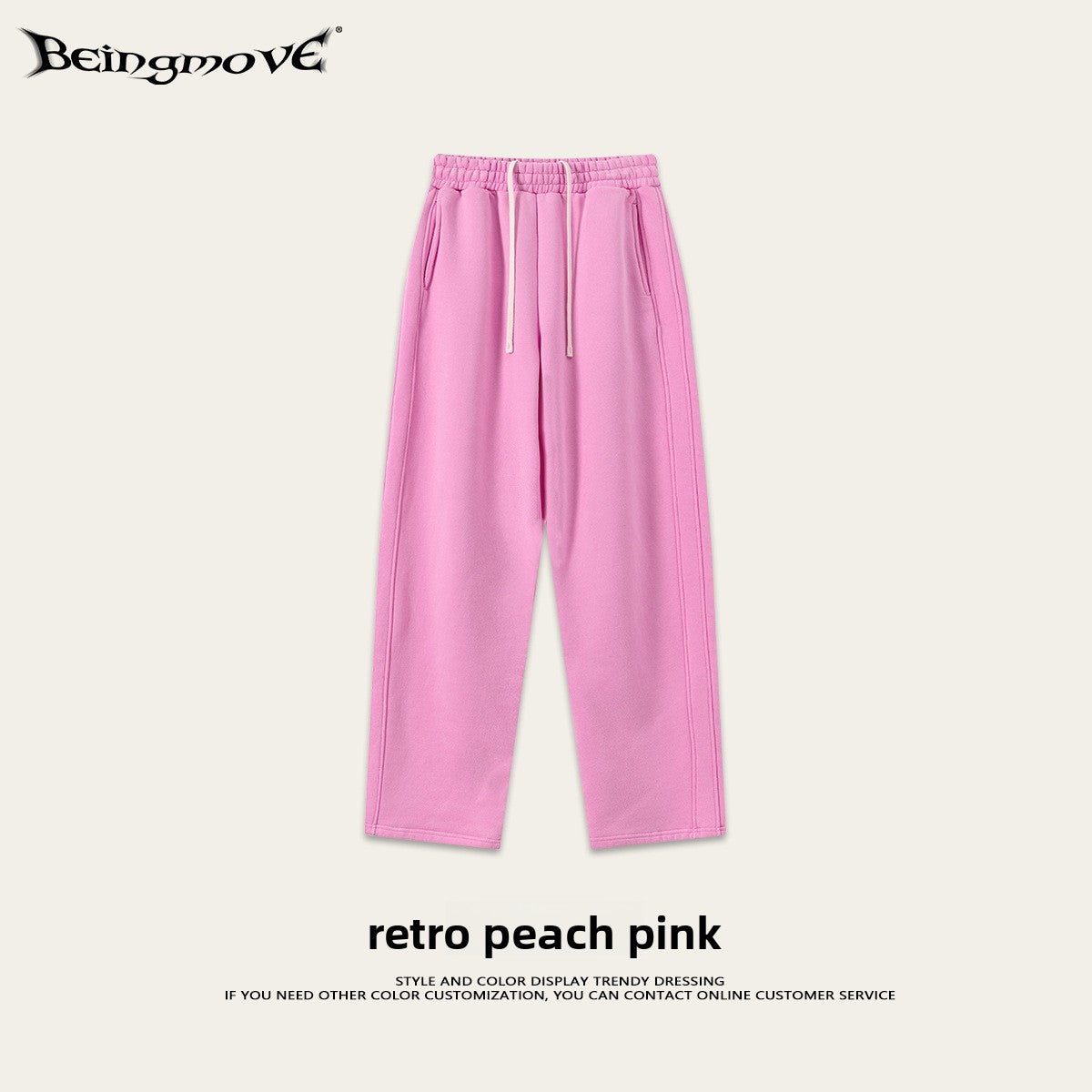 Retro Washed 400g Fleece Lined Curved Cut Straight Leg Sweatpants for Men