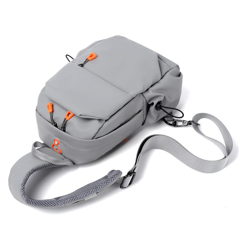 Modieuze multifunctionele heren PU-leren crossbodytas met USB-oplader