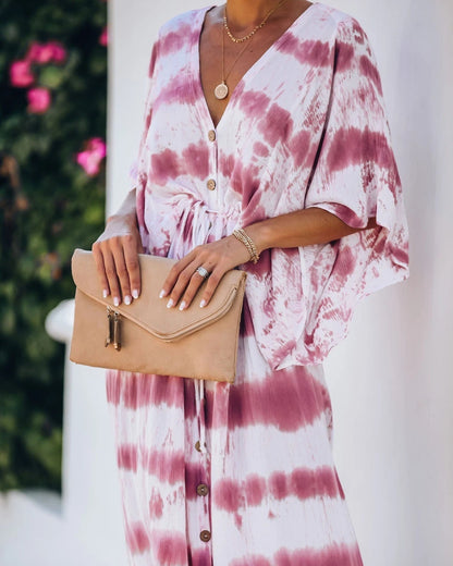 Tie-dye cardigan maxi-jurk