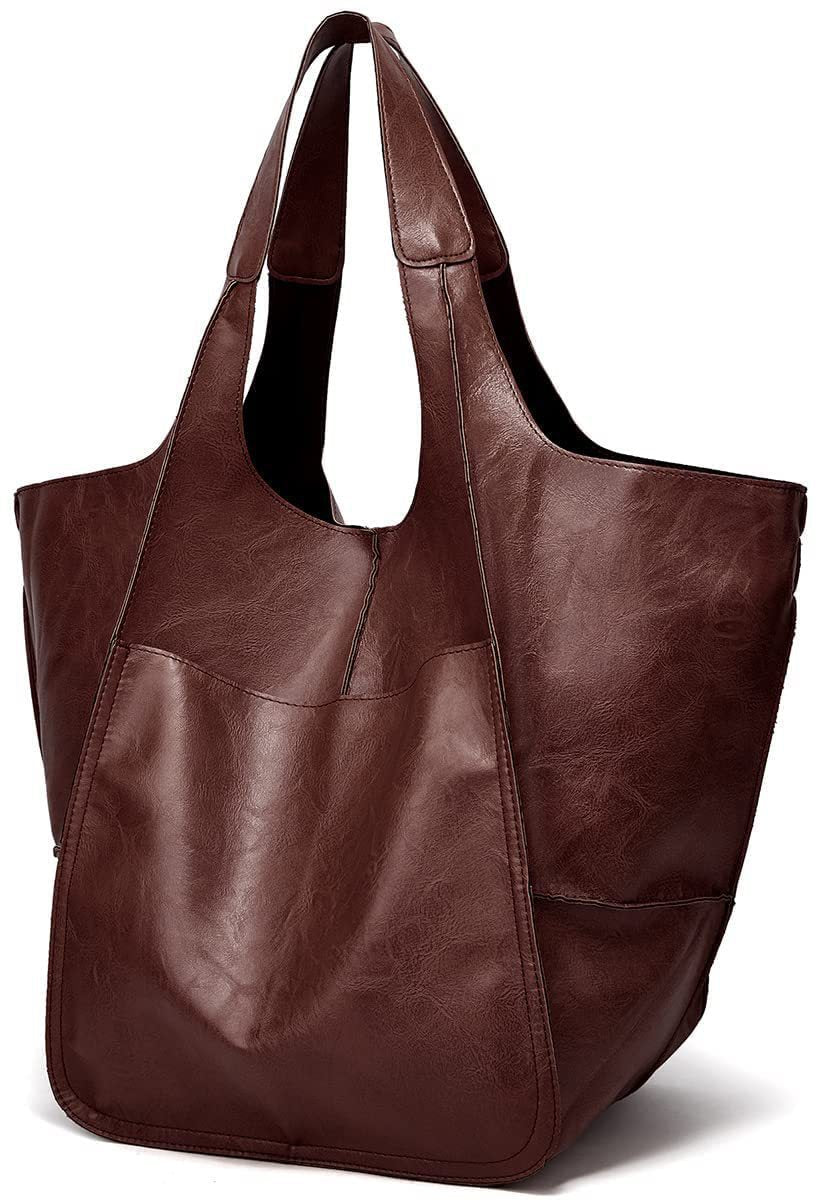 Simple Soft Leather Large Capacity Shoulder Hand Tote Bag