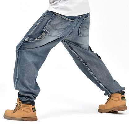059 European and American fashion autumn and winter New loose plus size fat guy hip hop plus size skateboarding pants