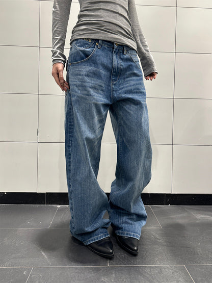 American Retro Paris Buckle Bamboo Joint Jeans