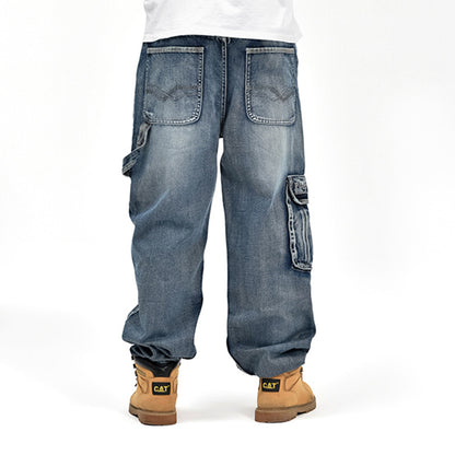 059 European and American fashion autumn and winter New loose plus size fat guy hip hop plus size skateboarding pants