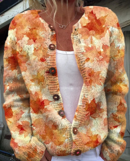 Womens 3D Printed Knit Cardigan