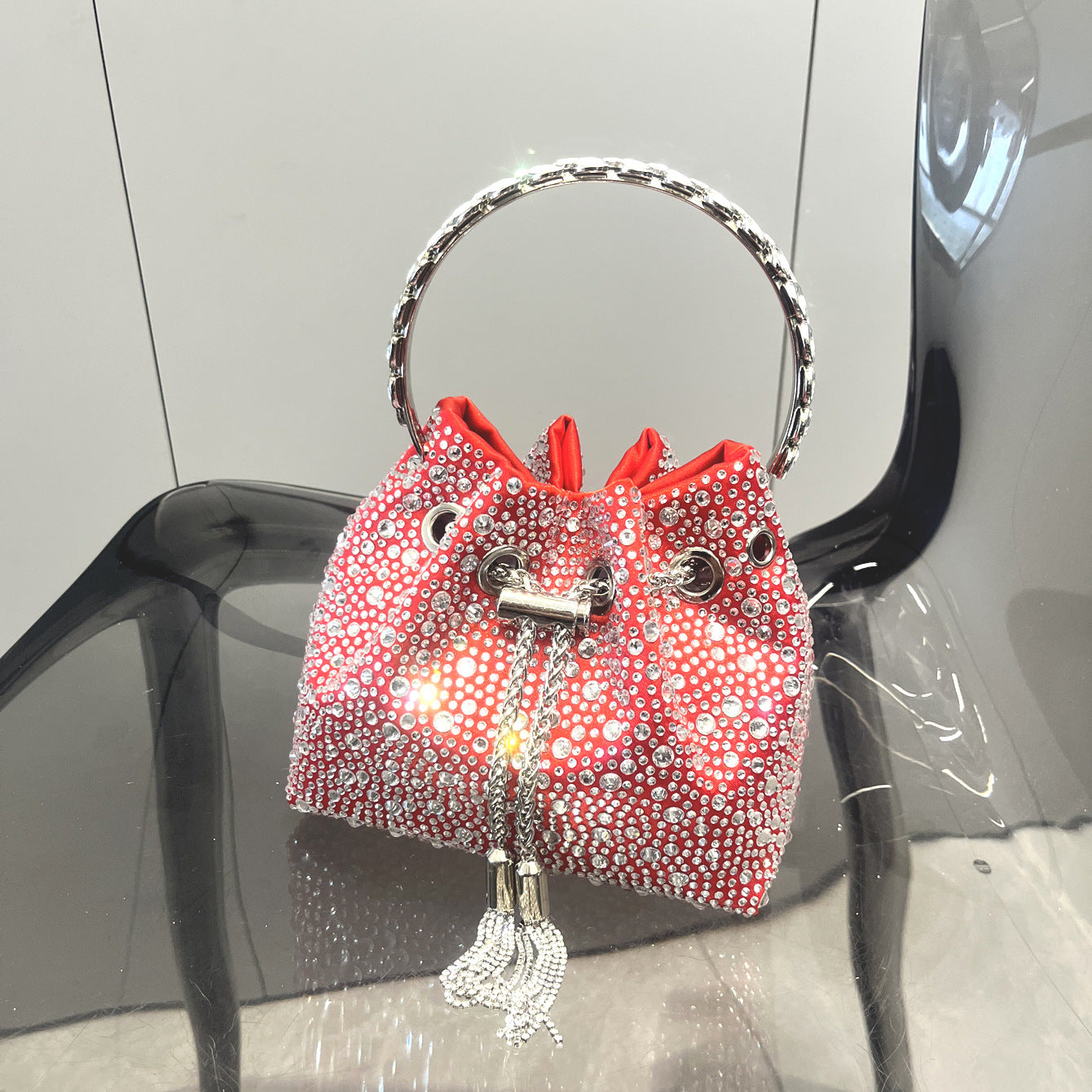 Diamond Crystal Bucket Bag