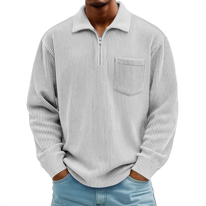 Zipper long sleeved pullover top