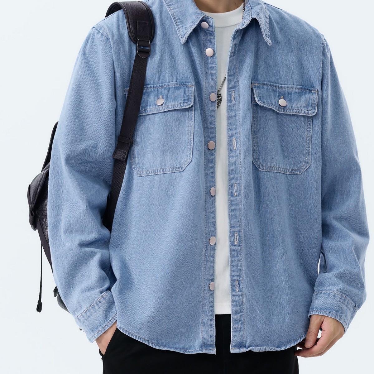 Mens Denim Long Sleeve Shirt