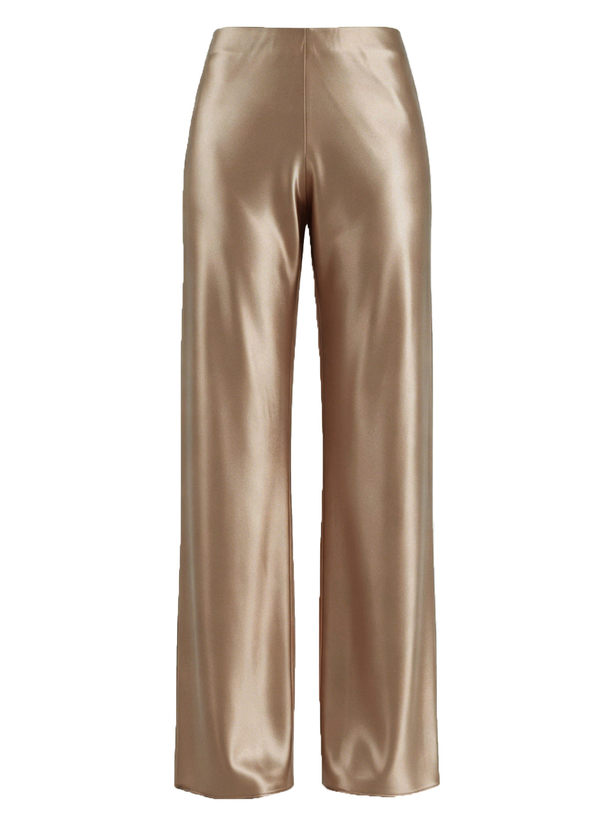 Women's High-Waisted Satin Wide Leg Long Pants with Elastic Waist