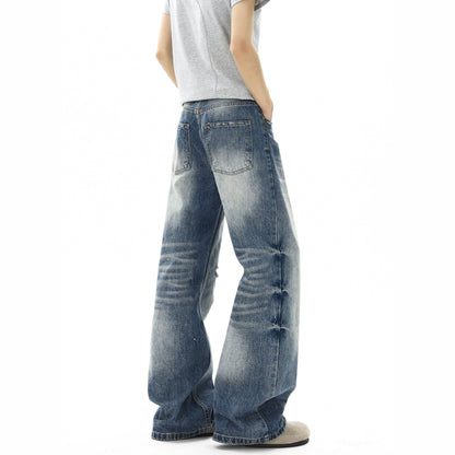Street Style Washed Distressed Denim Pants