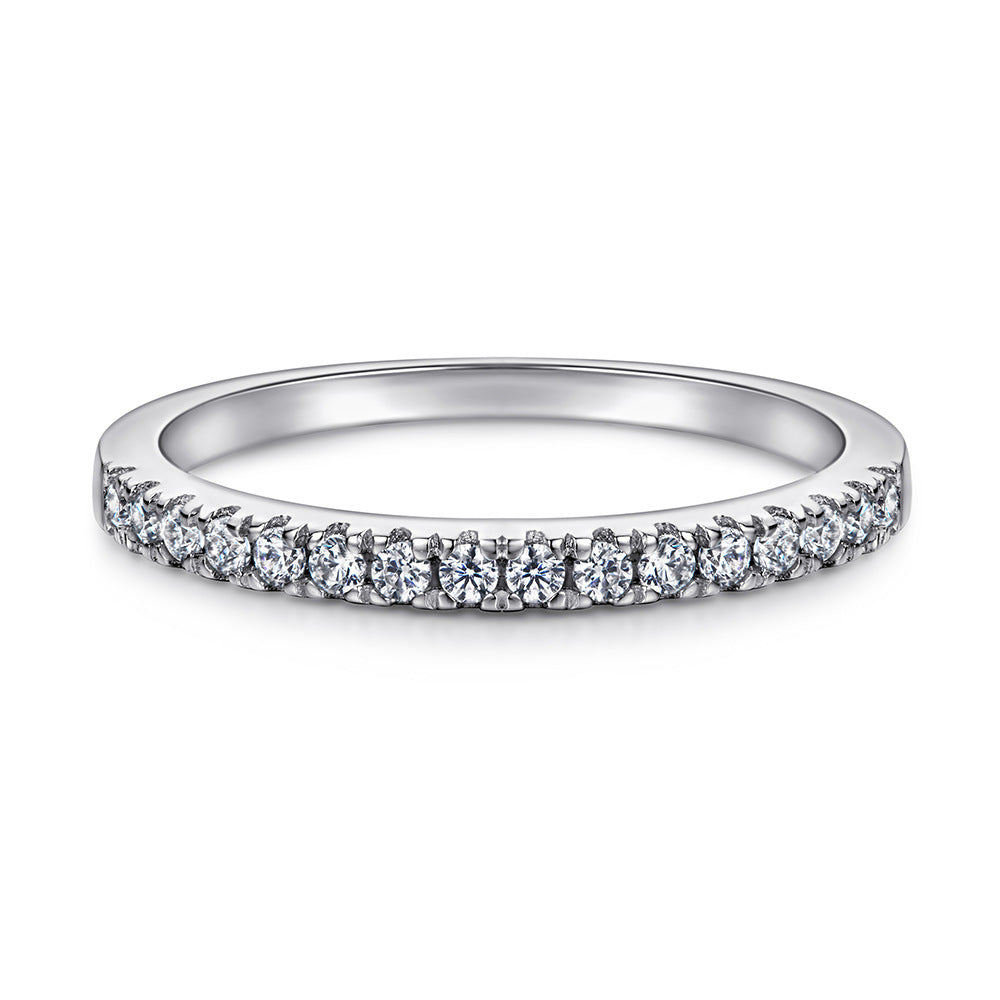 Stapelbare ring van sterling zilver met zirkonia