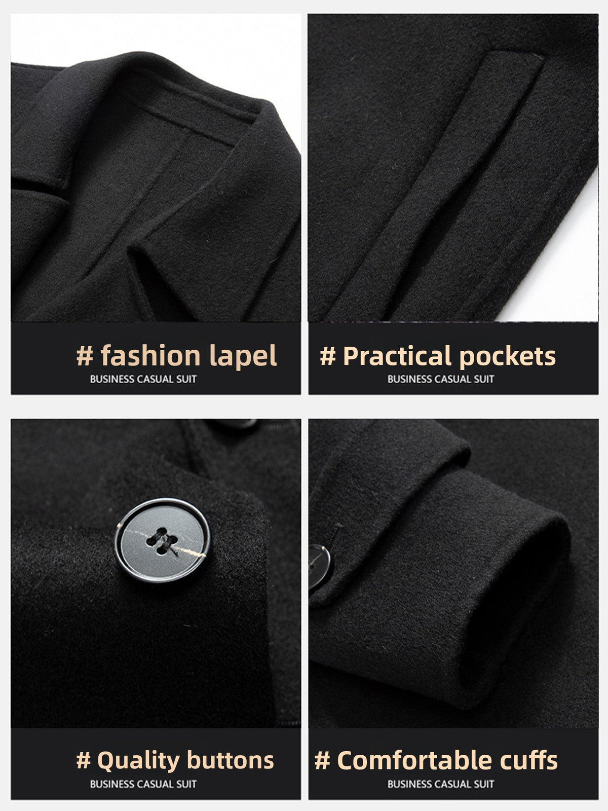 Double-sided woolen coat