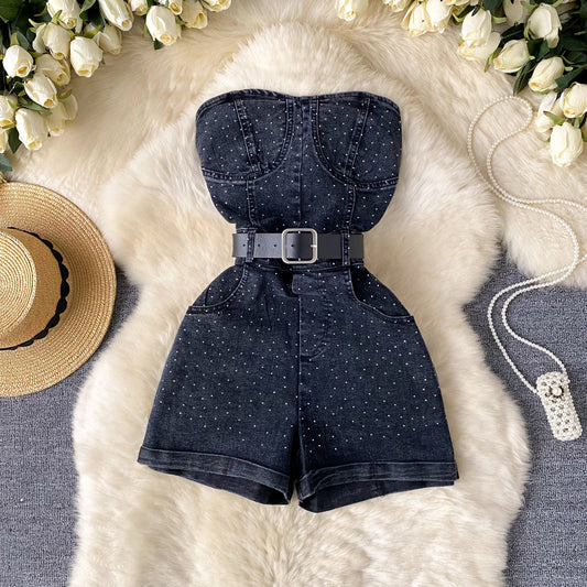 Women's Denim Sleeveless Jumpsuit