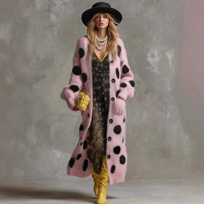 Women's long-sleeved knitted cardigan coat