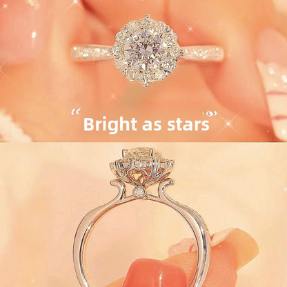 Adjustable Cubic Zirconia Ring Women Classic Six Claw Design
