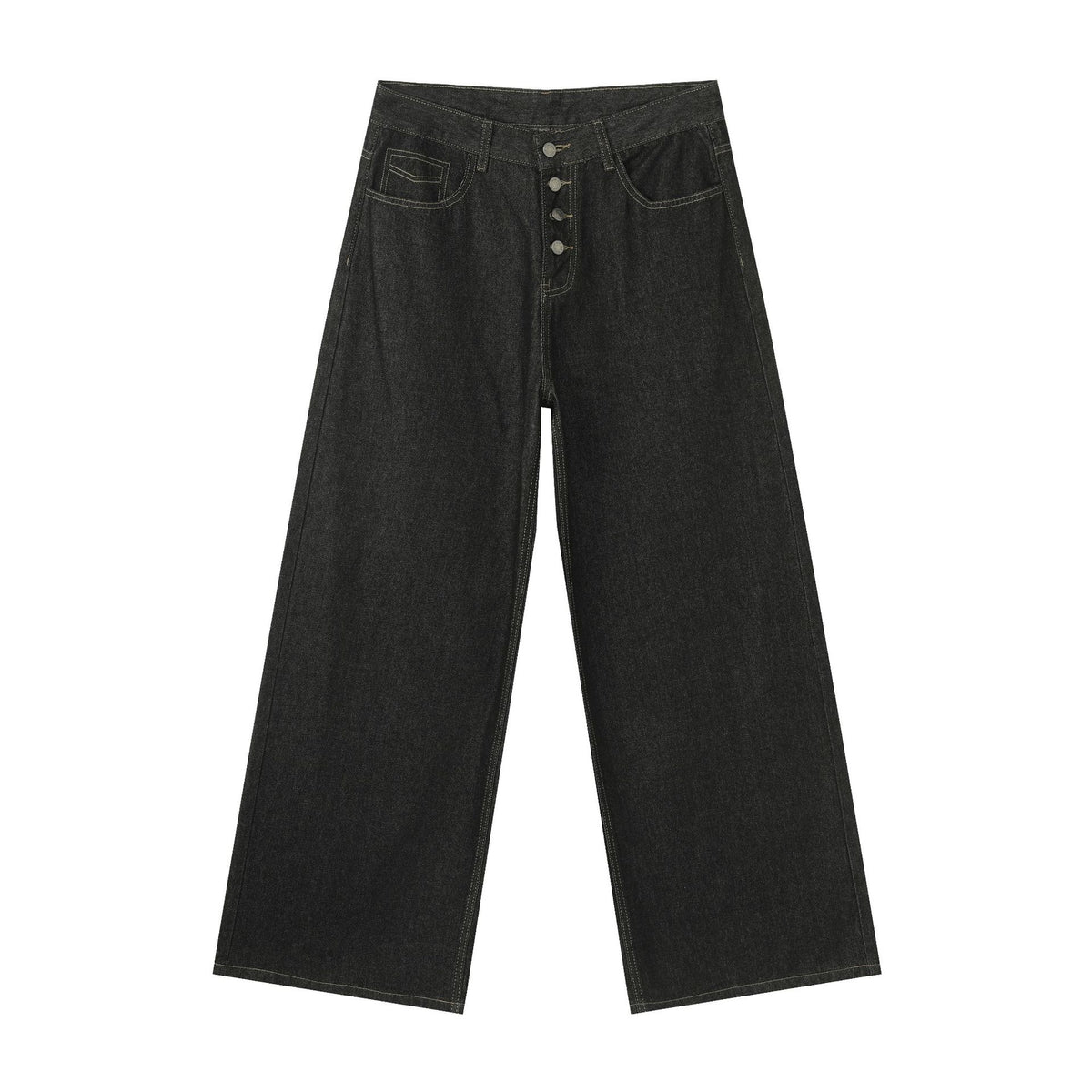 Straight Wide Leg Denim Pants