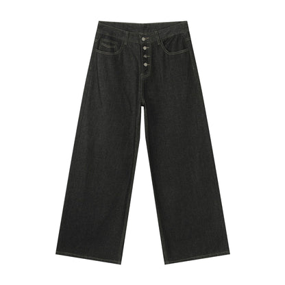 Straight Wide Leg Denim Pants