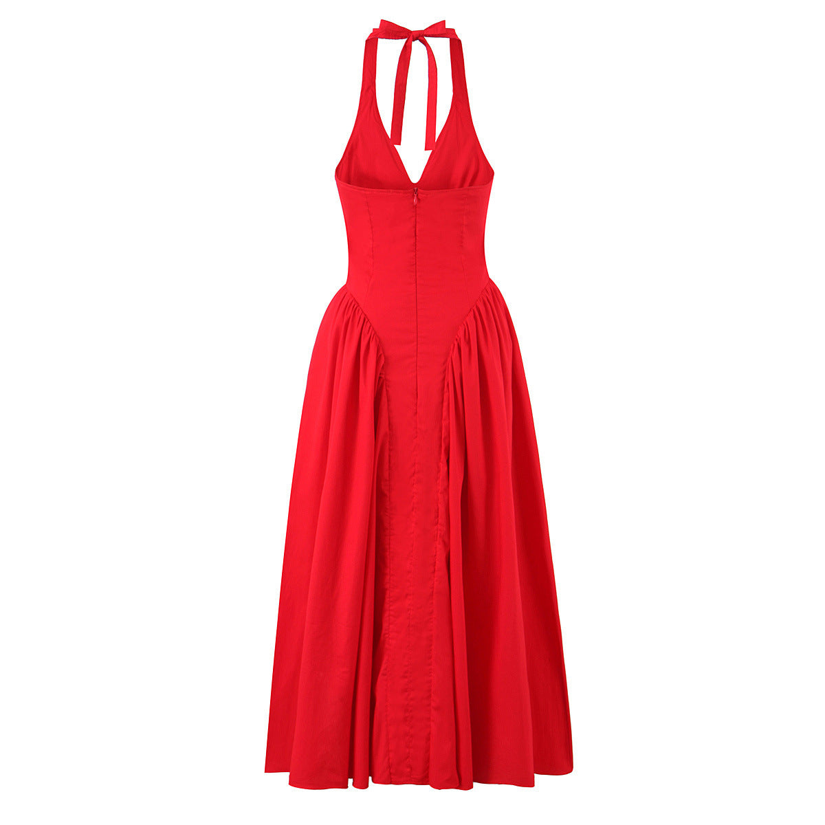 Summer European and American new fashionable and sexy backless hanging neck waist dress