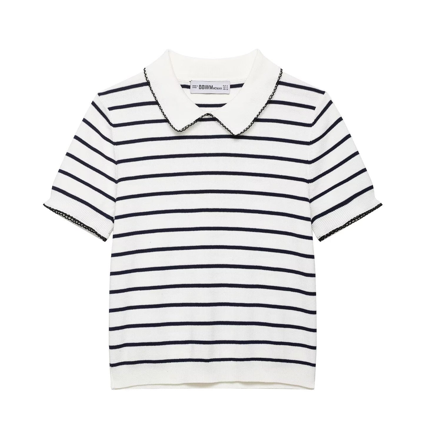 Versatile collar casual knitted top