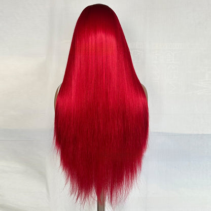 Long Straight Synthetic Wig Heat Resistant Front Lace