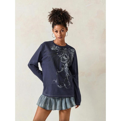 Printed long-sleeved T-shirt