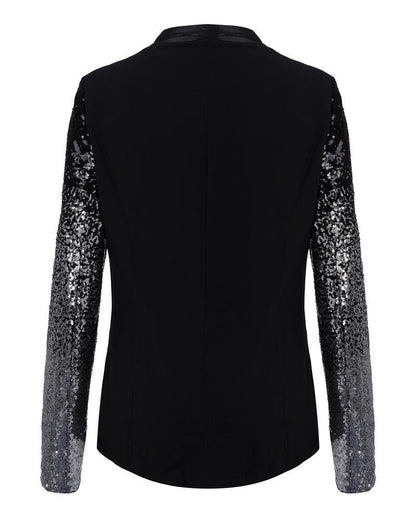 Dames zilver zwart pailletten blazer
