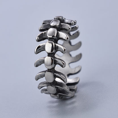 Stainless Steel Dragon Bone Design Retro Ring for Men Women