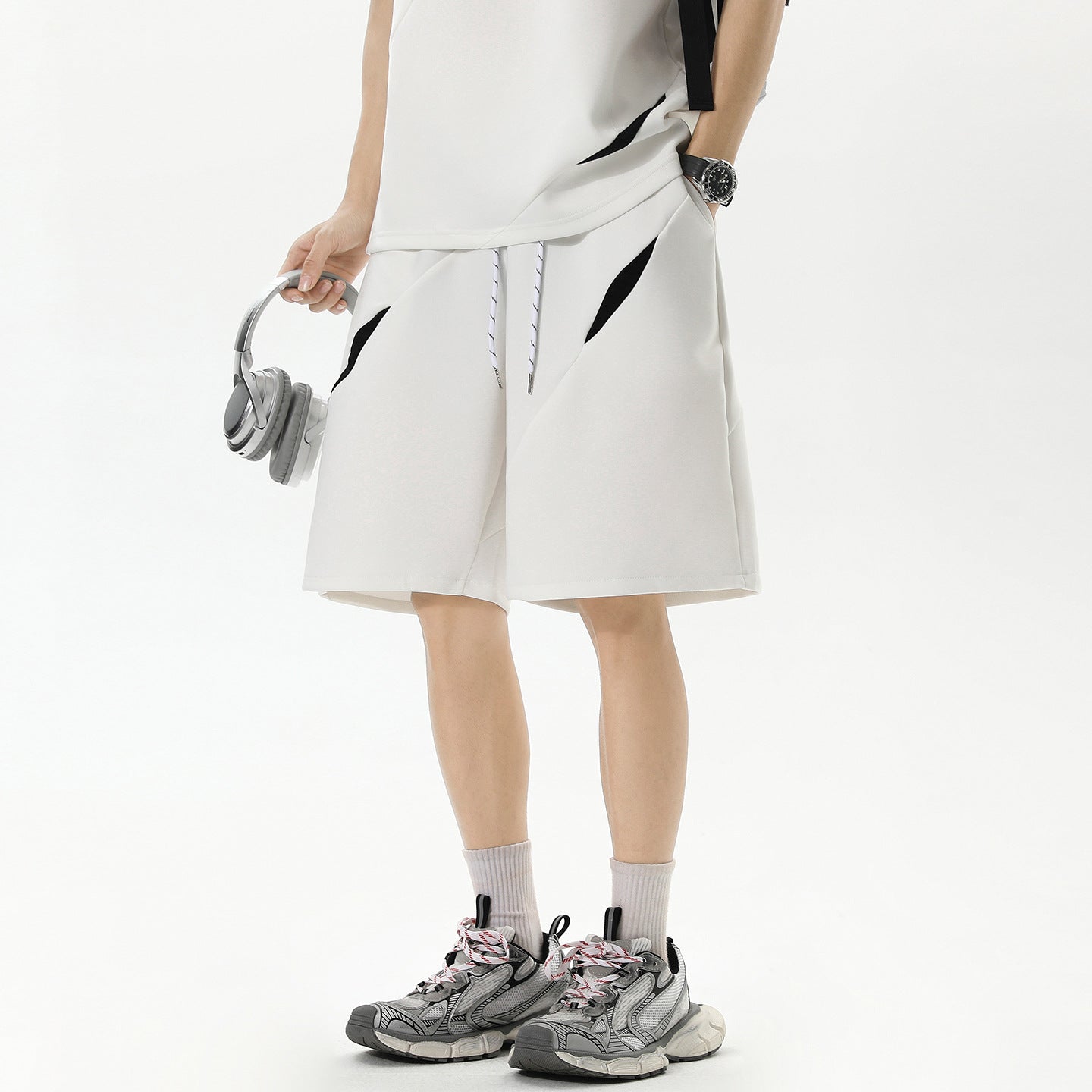 Men's Summer Youth Casual Pants Loose Outerwear Five-Quarter Trousers
