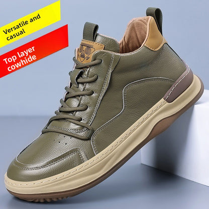 Casual leren sneakers hoge of lage model voor heren
