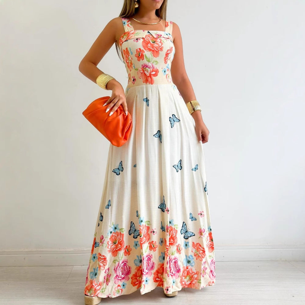 Summer Strapless Printed Vacation Dress