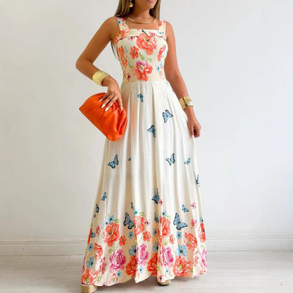 Summer Strapless Printed Vacation Dress
