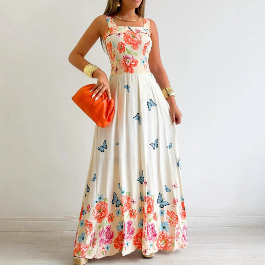 Summer Strapless Printed Vacation Dress