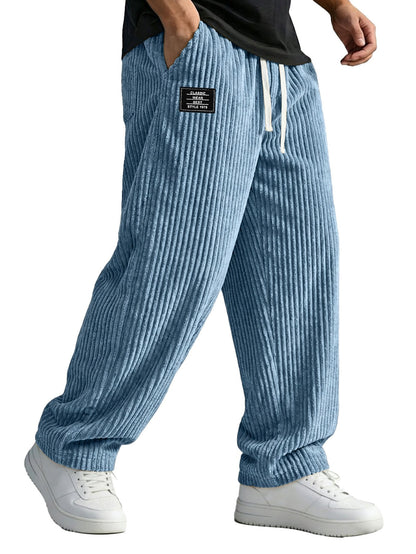 Mens Embroidered Straight Leg Casual Pants