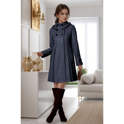 Womens Hooded Wool Cape Coat