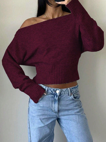 Oversized off-shoulder sweater