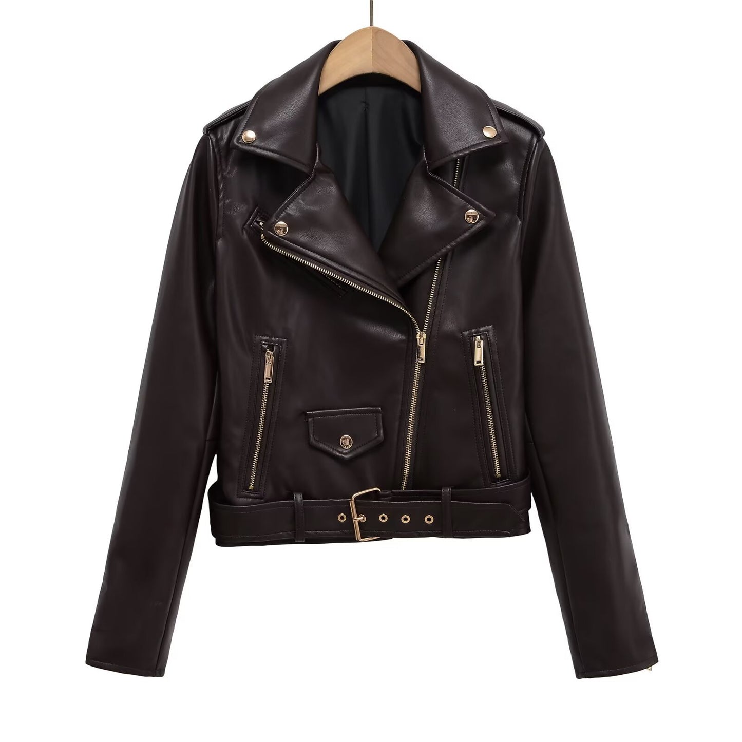 Imitation leather jacket