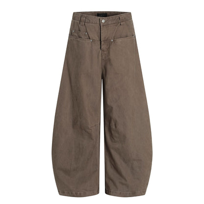 Slimming wide-leg casual trousers