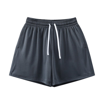 Sports Training Quarter Shorts Mens Over Knee Sports Pants Summer Training Fitness Two Layer Mesh Breathable Basketball Pants