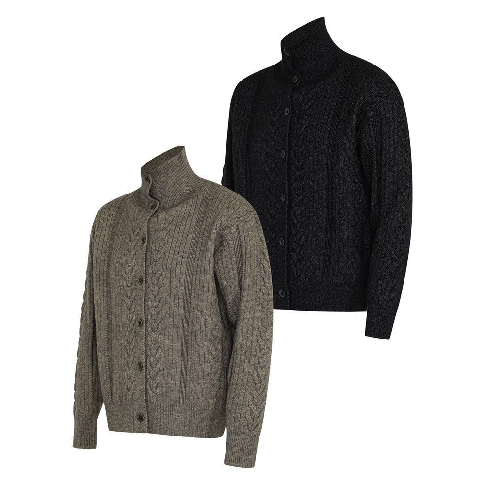 Heren vest met hoge hals en knoopsluiting