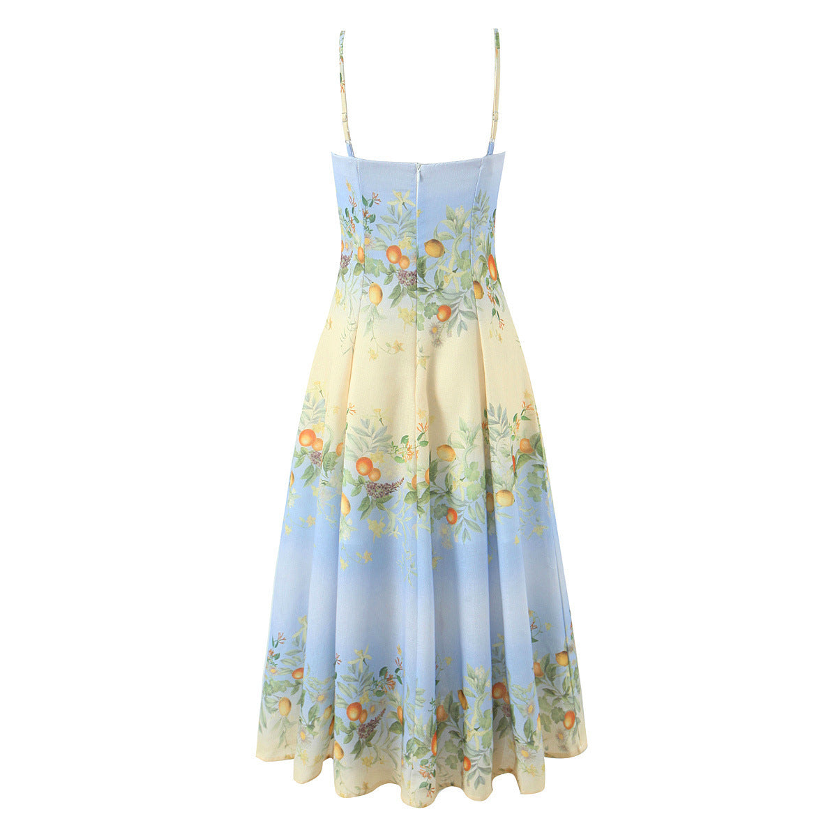 Bohemian vacation style linen print dress