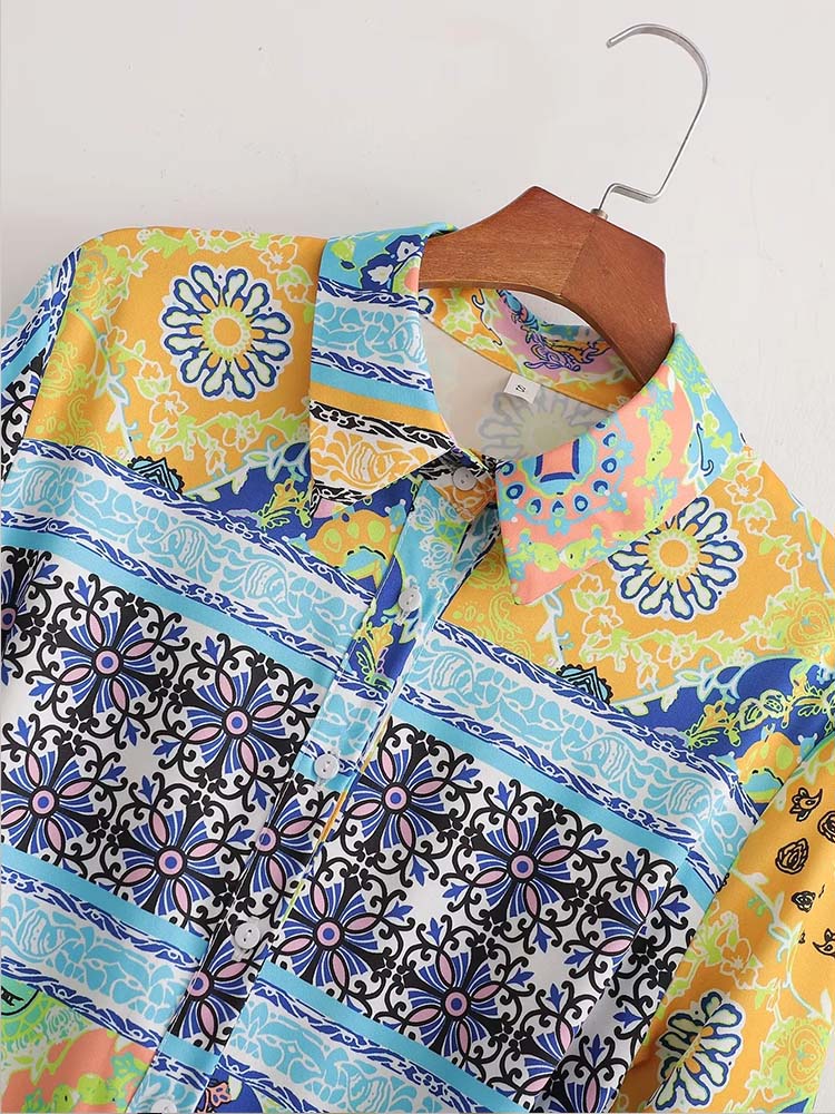 Woman Dress New Fashion Print Boho Elegant Dresses For Women Vintage With Belt Casual Female Party Dresses