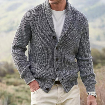 Mens Thickened Acrylic Blend Cardigan