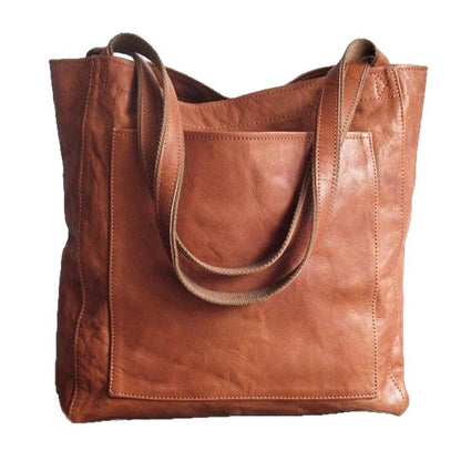 Hand-Held Shoulder Retro Oil Wax Leather Bag